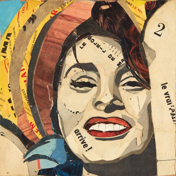 PEDRO GARCIA VILLEGAS collage sobre fusta Sophia Loren 30x30
